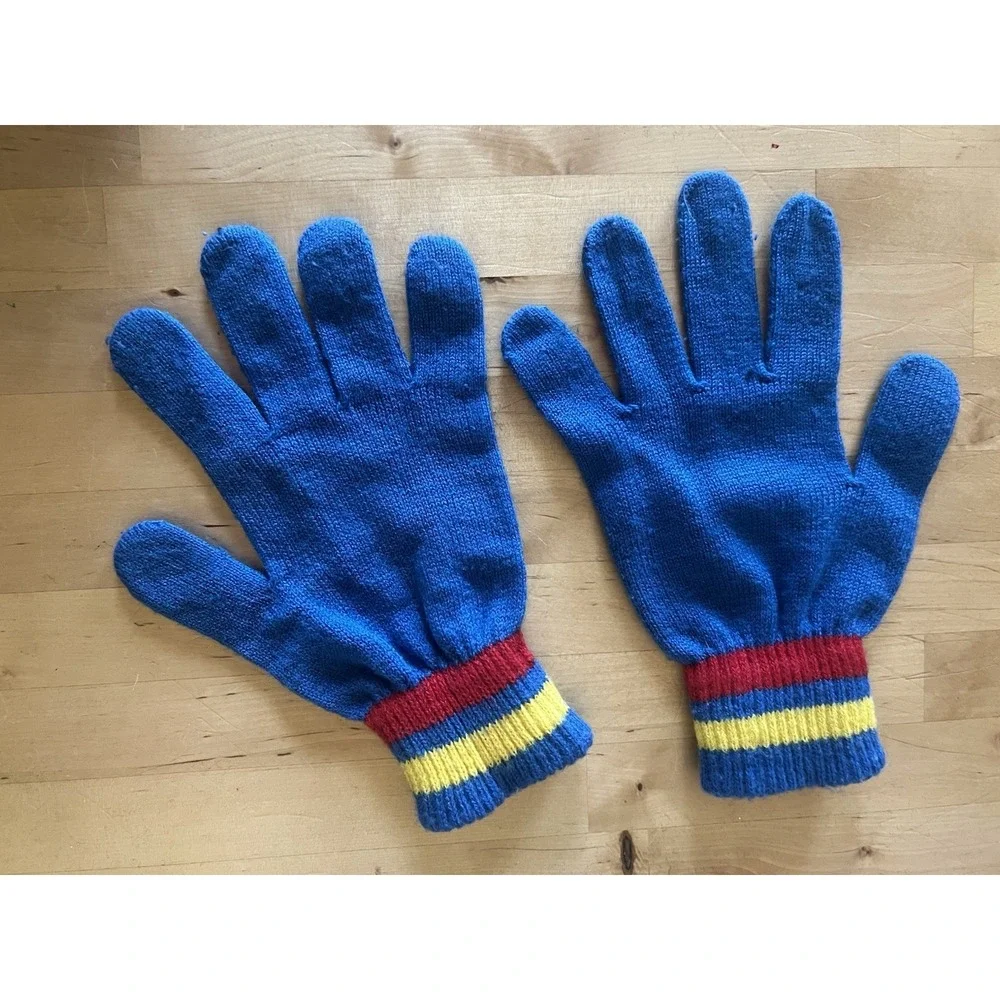 Vintage 2004 Scooby-Doo Blue Knit Gloves Blue Hanna Barbera Youth‎ Size Appliqué